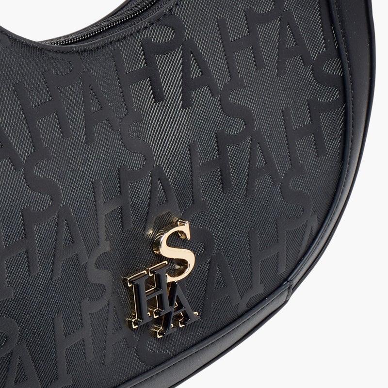 Mistotes Black Embossed Hobo Bag for Women - Image 5